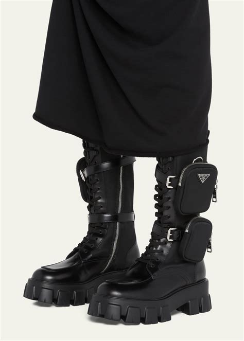 monolite prada|prada monolith combat boots.